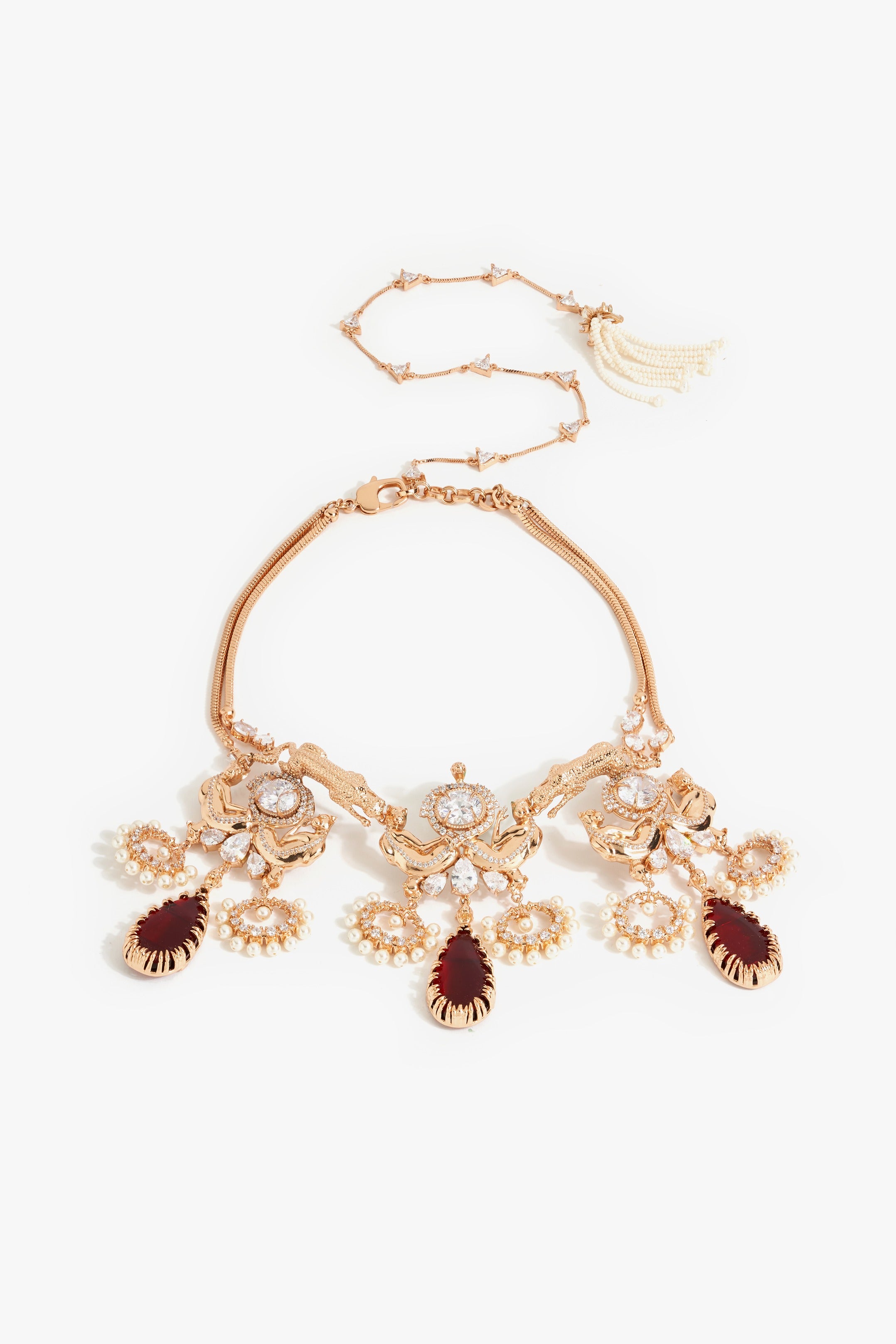 Leopard Crimson Cascade Necklace