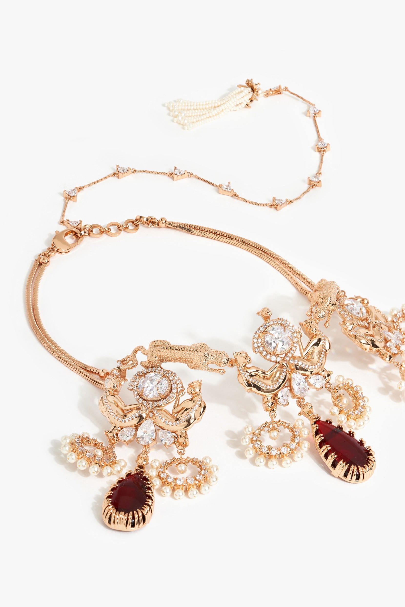 Leopard Crimson Cascade Necklace