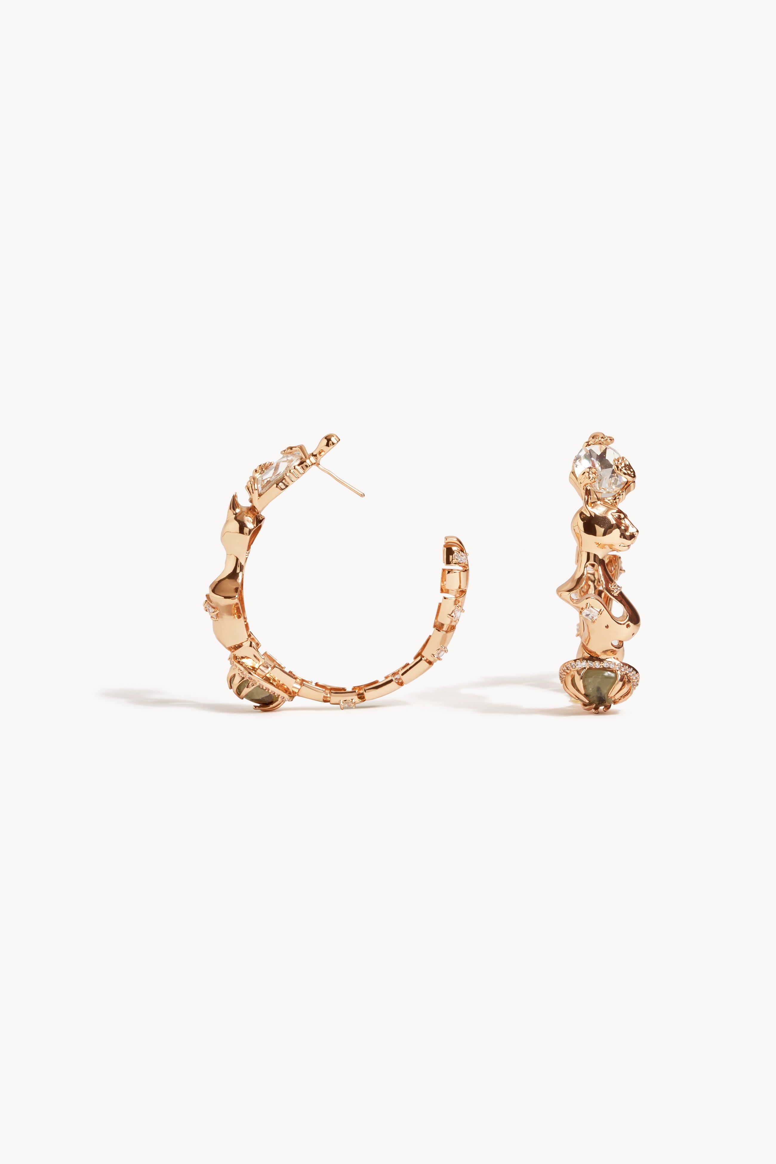 Sphinx Leopard Hoops in Prehnite