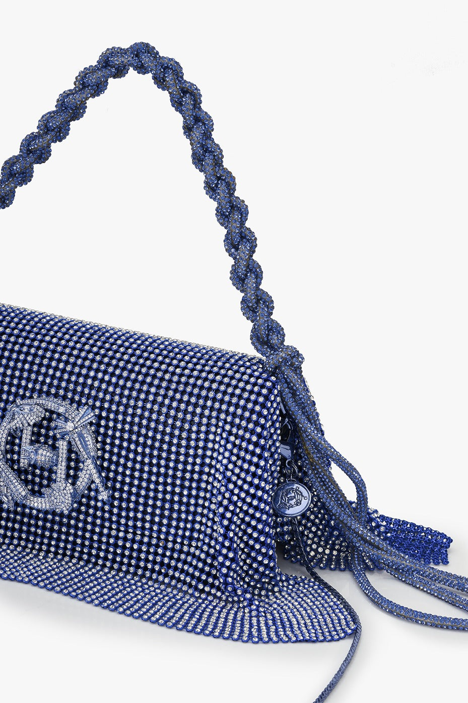 Crystal Furbie Midi Handbag In Icy Blue