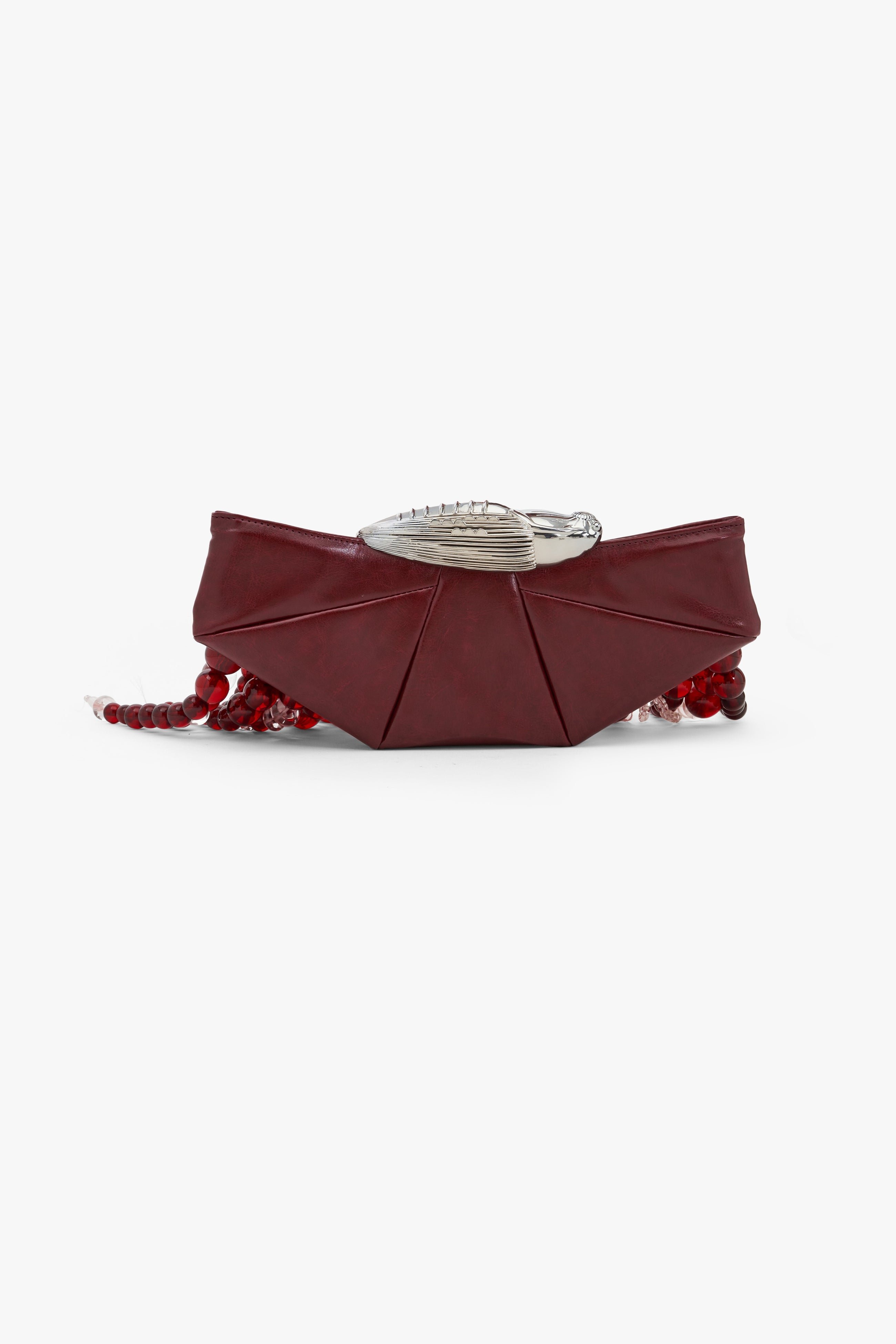 Koko Halo Cascade Clutch in Crimson