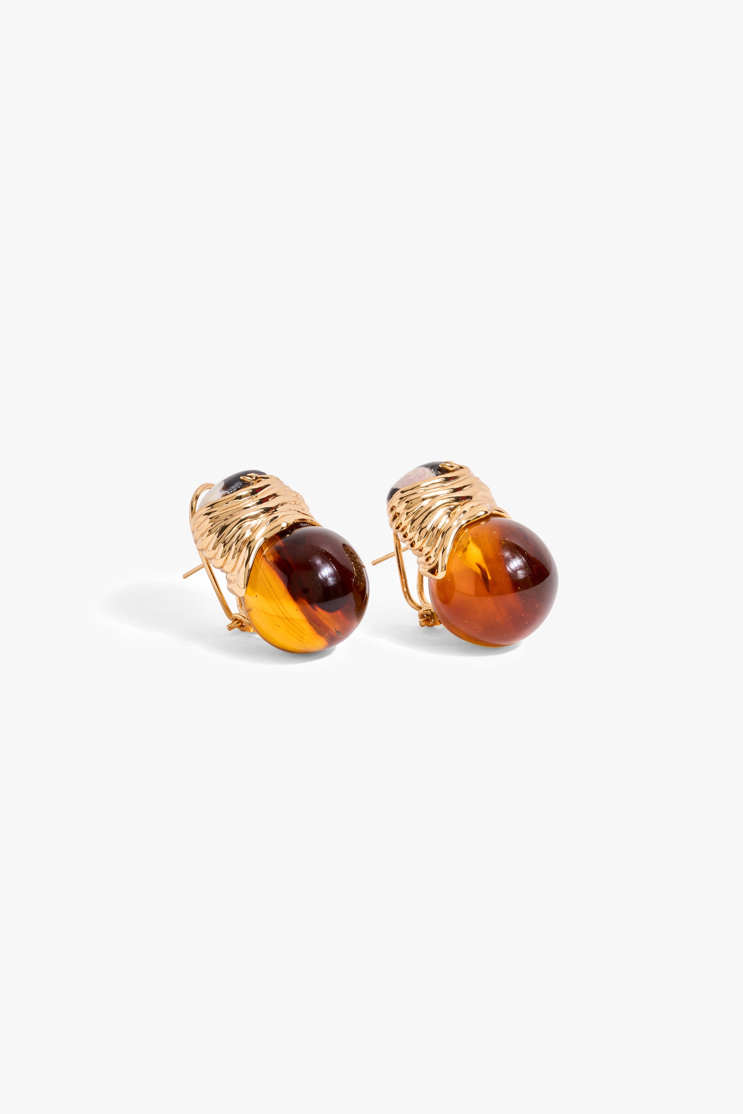 Crimson Coil Stud Earrings