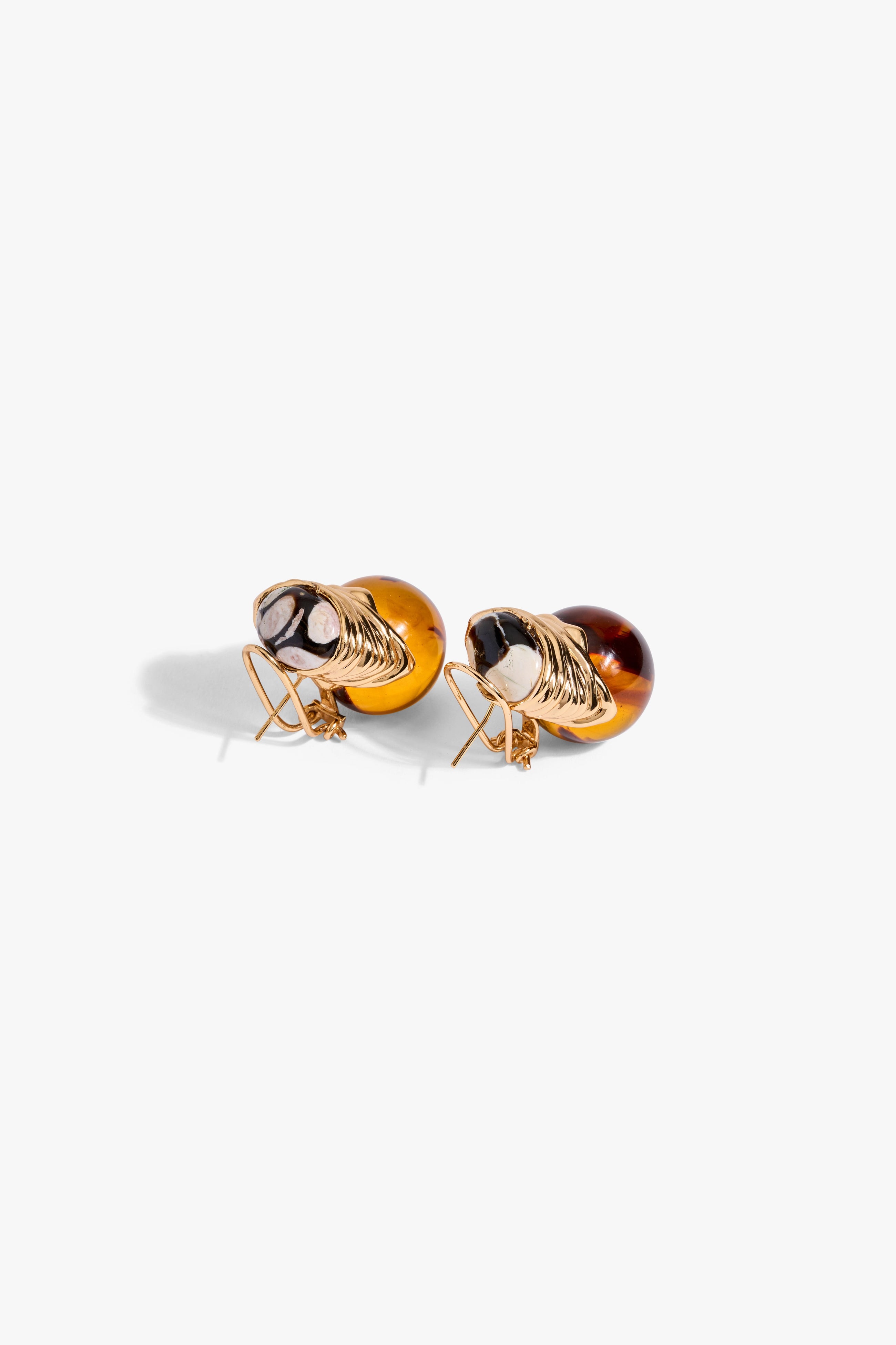 Crimson Coil Stud Earrings