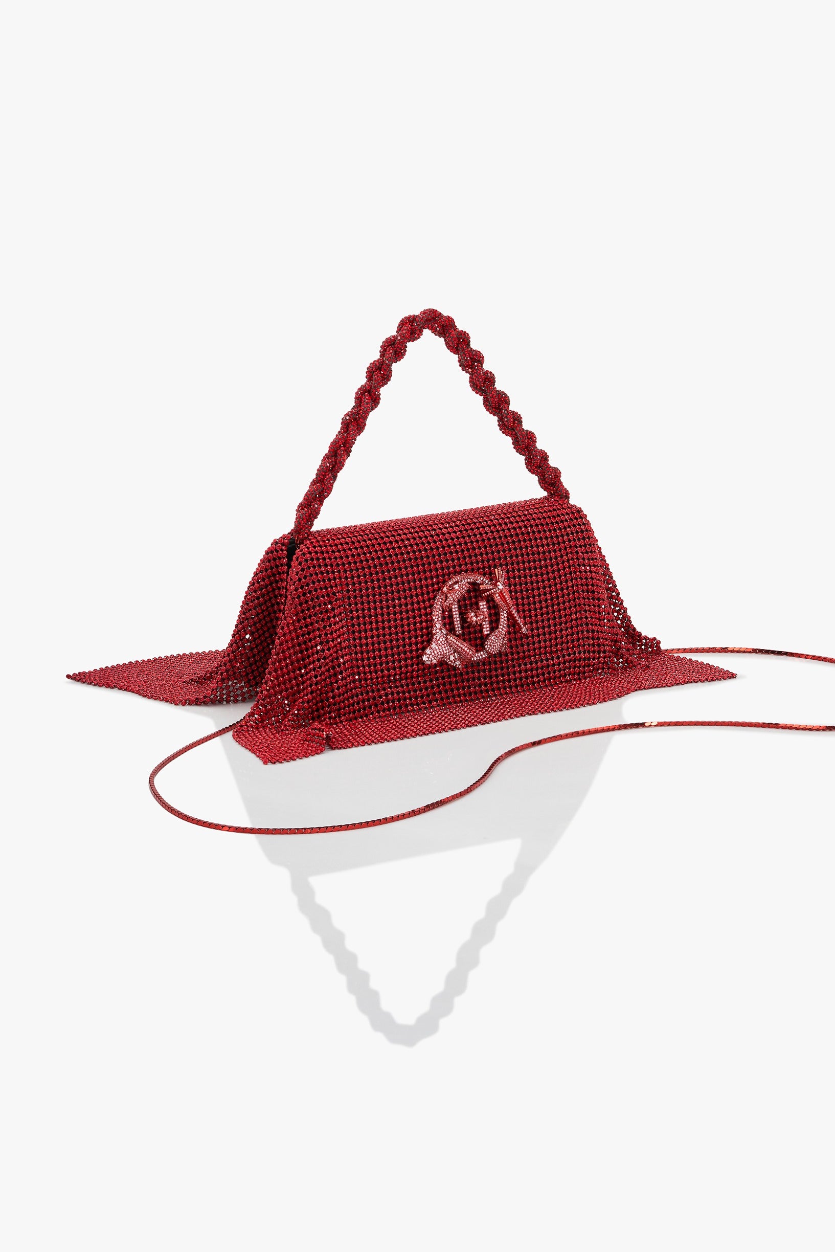 Crystal Furbie Midi Handbag in Promiscuous Red