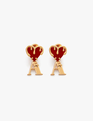 personalised heart charm earrings