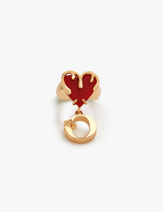 personalised heart charm ring
