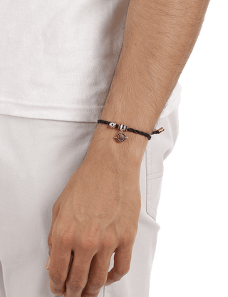 Black thread evil eye bracelet for men