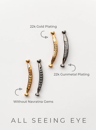Bracelet Motif 22K Gold & Gunmetal Plating Without Navratna Gems in Shamrock Green