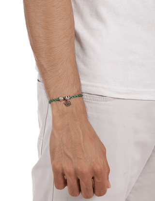 Petit evileye bracelet in green for men