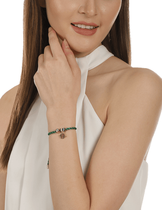 Petit evileye bracelet in green for women