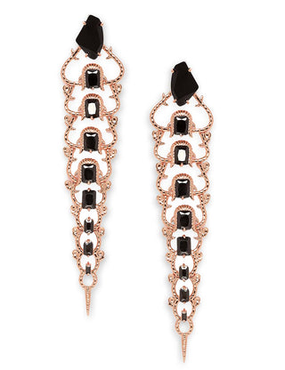 Designer earrings online in black & rose gold