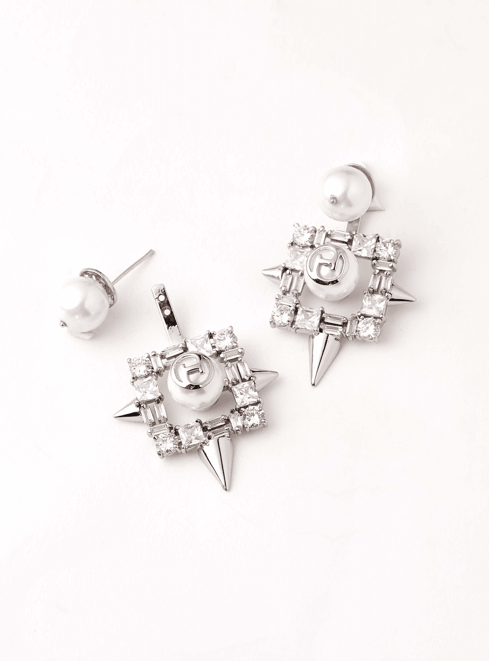 Designer silver stud earrings