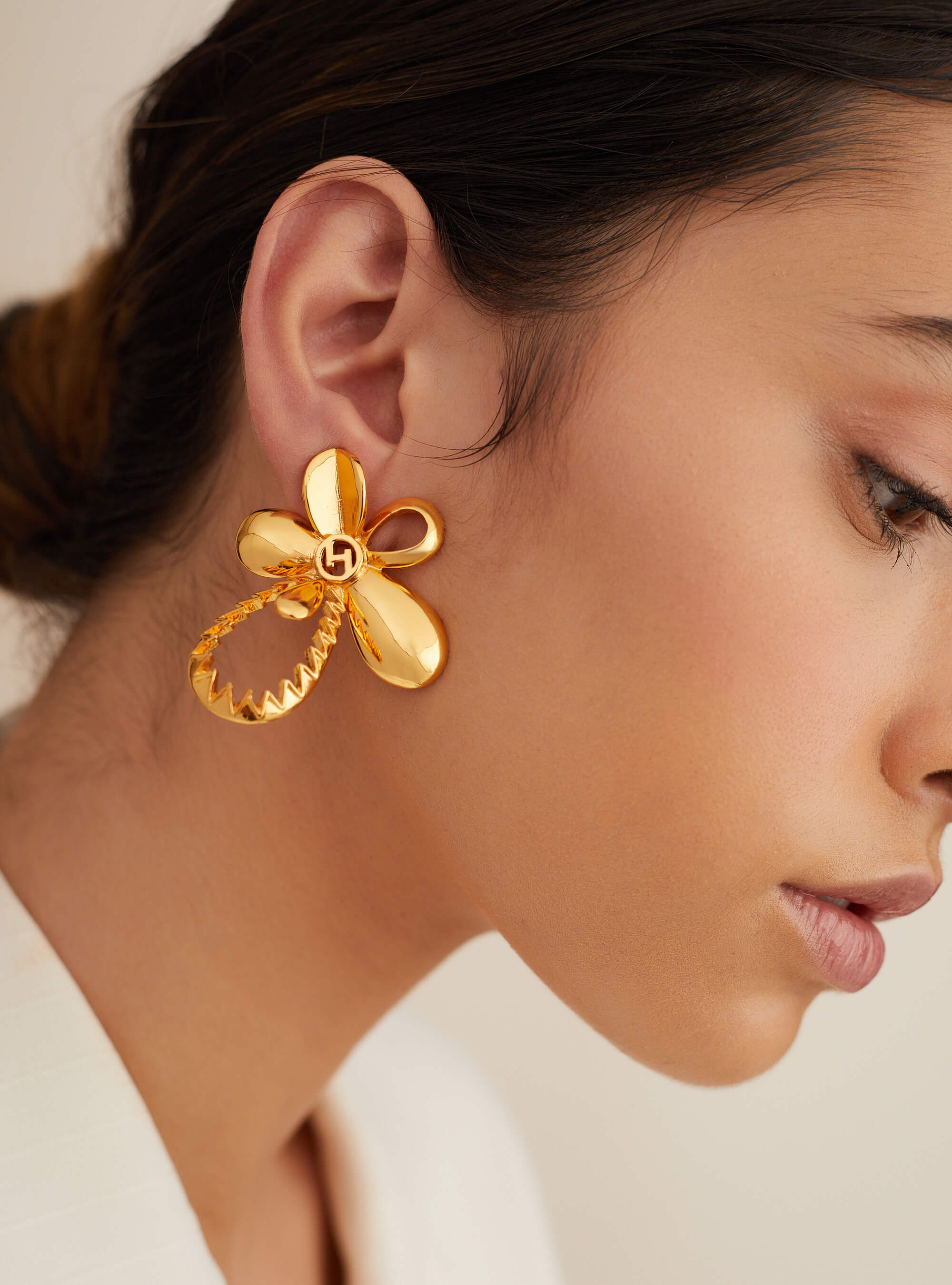 Flower Shaped Statement Stud Earrings