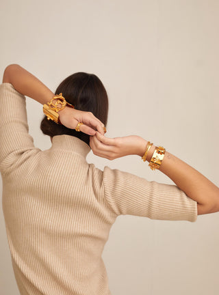 Gold Plating Handcuff Bracelet