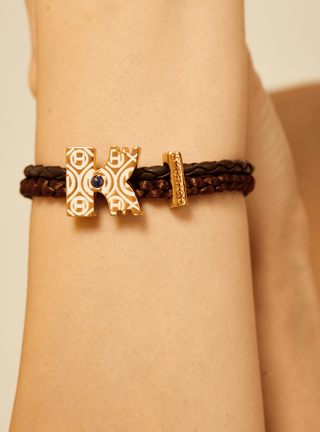 personalised women gold bracelets in brown colour
