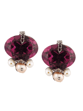 Lilac Shadow Cut Crystal Stud Earrings