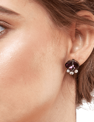 Lilac Shadow Cut Crystal earrings for women