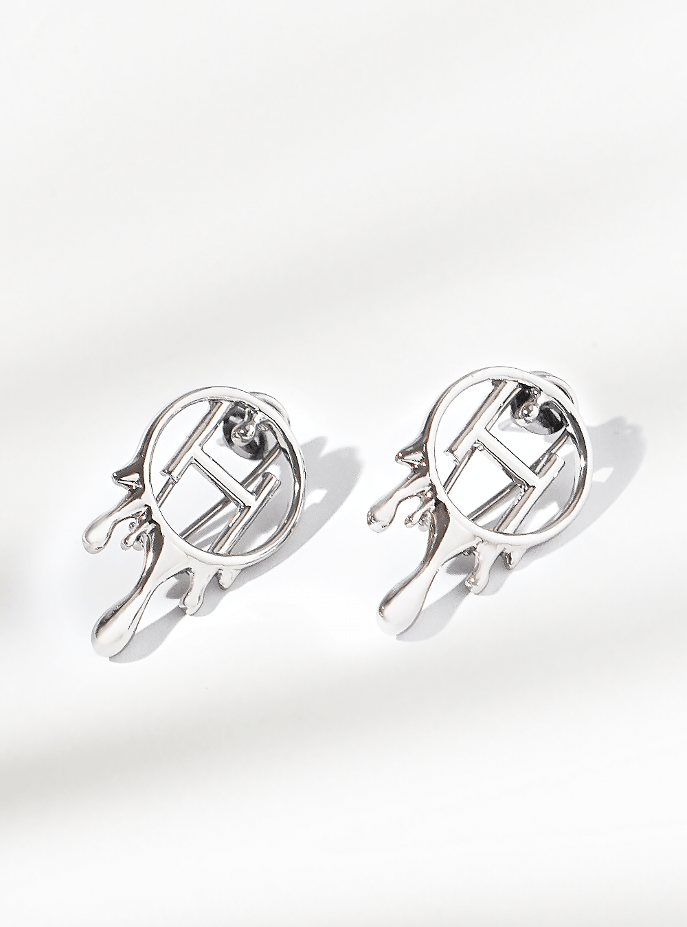 Silver Modern Statement Earrings