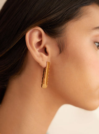 Outhouse Blade Epee Earrings in Gold