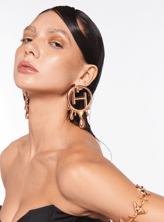 Drip "OH" Maxi Earrings In Gold Finish