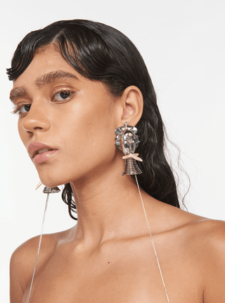 Mirel Silver Shoulder Dusters threader earrings