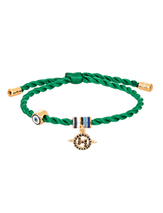 Petit evileye bracelet in green
