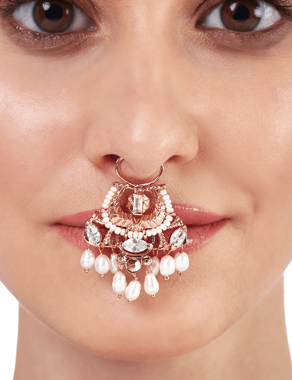 bridal pearl nose ring