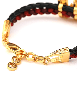 customised unisex gold bracelets in maroon colour
