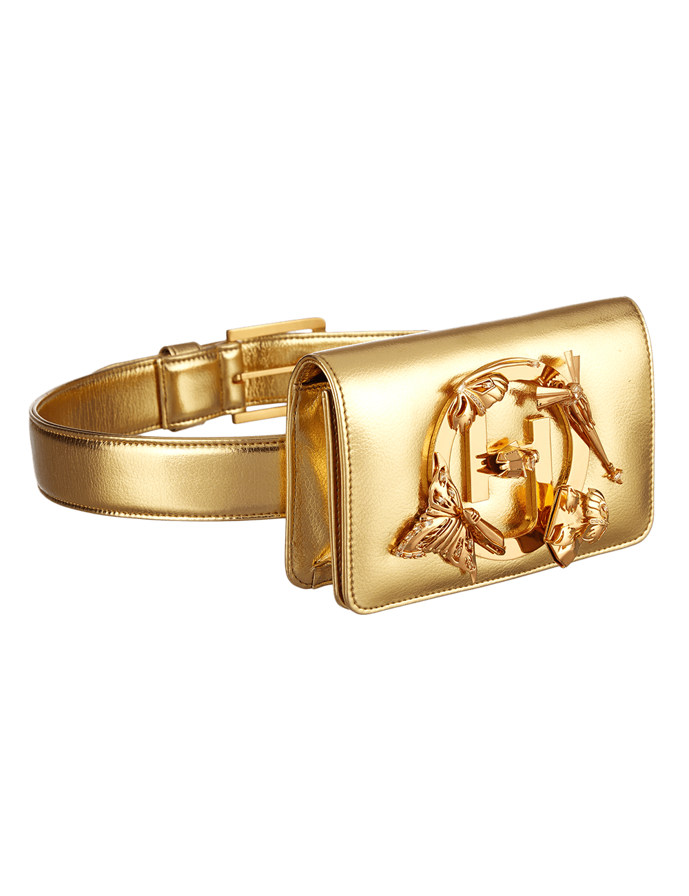 Gold hand bag for women