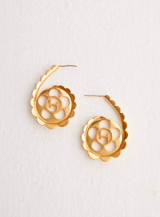 gold statement hoop earrings
