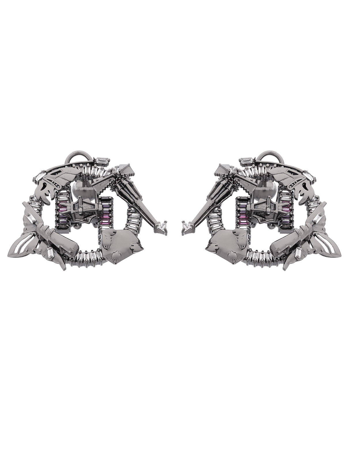 gunmetal plated stud earrings