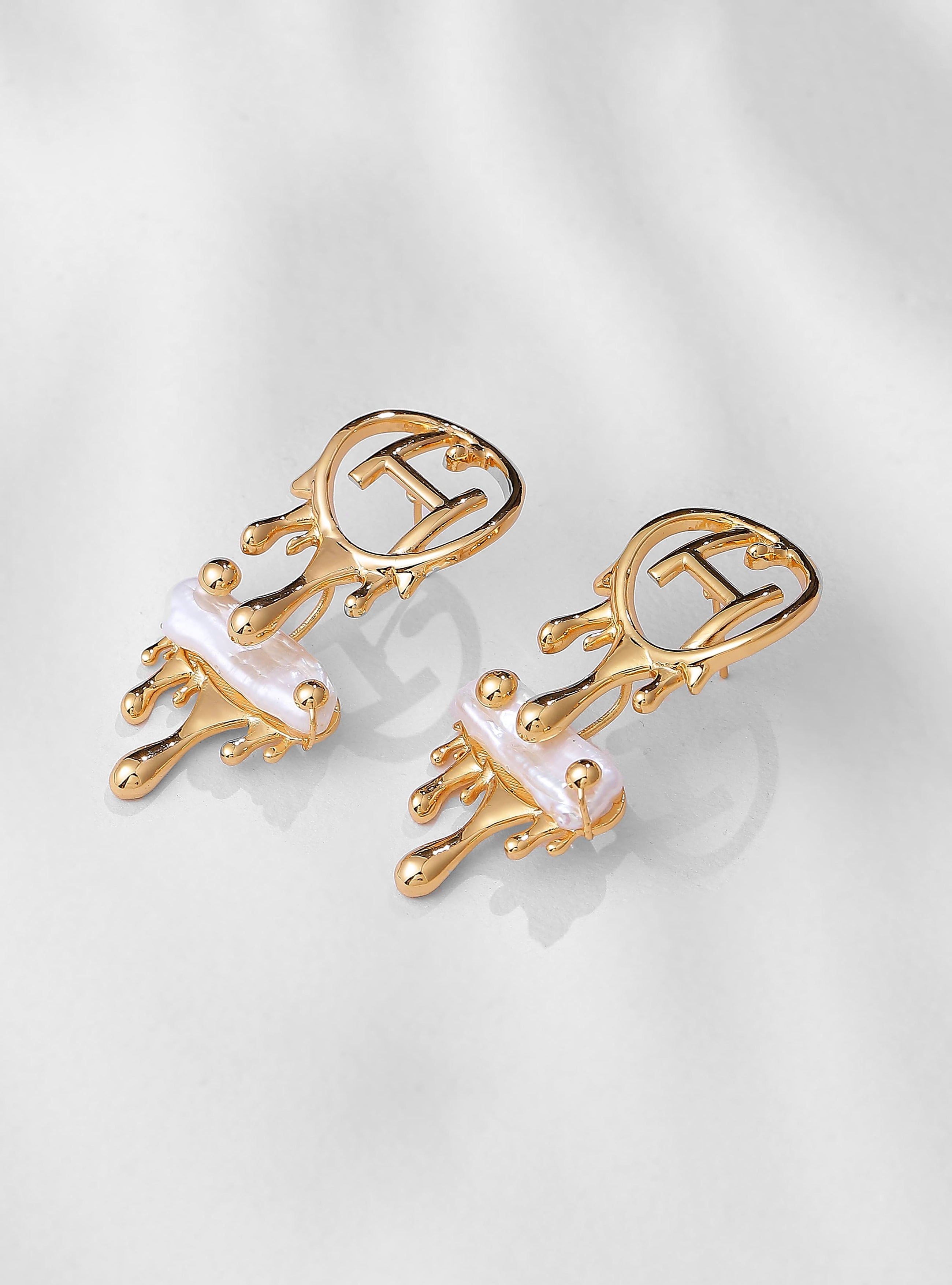 Drip OH River Rose Stud Earrings
