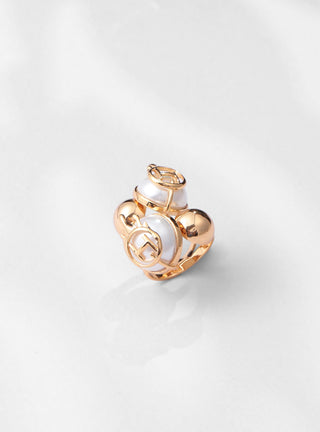 22kt plated ring with pearls 