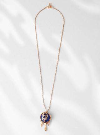 blue pendant necklaces with gold chain