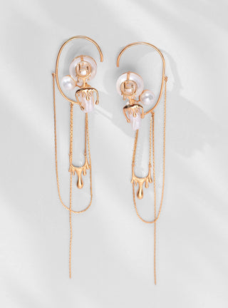 Designer cascading ear cuffs with pearls