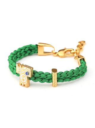 custom unisex gold bracelets in green colour