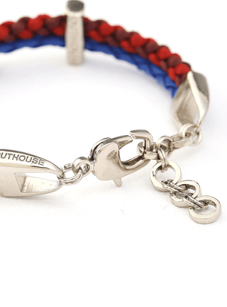 custom unisex silver bracelets in marine blue colour