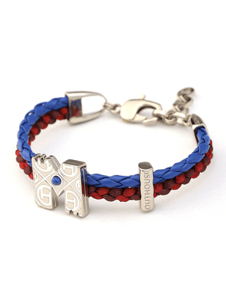 customised unisex silver bracelets in marine blue colour
