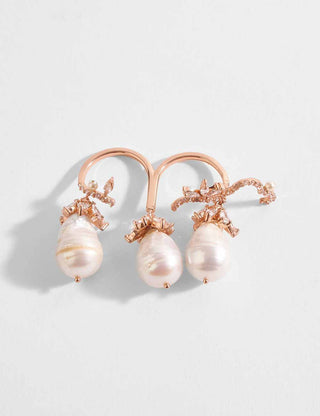 pearl double finger ring