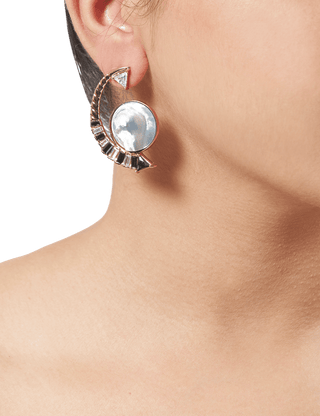 Pearl earrings in rose gold plating
