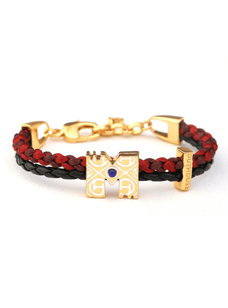 personalised unisex gold bracelets in moroon colour