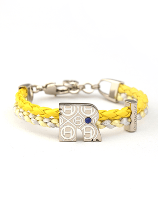 personalised unisex silver bracelets in yellow colour