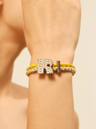 personalised women silver bracelets in yellow colour