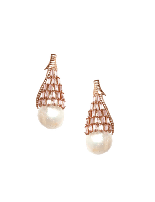 rose gold earrings with crystals
