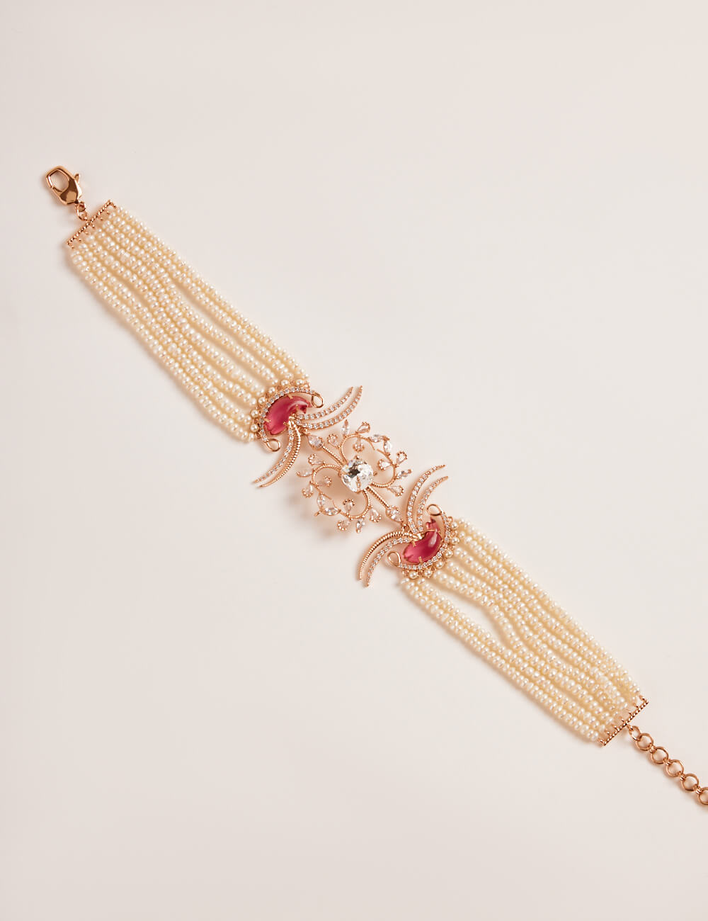 rose gold pearl choker