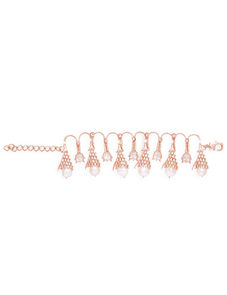 rose gold pearl droplet bracelet