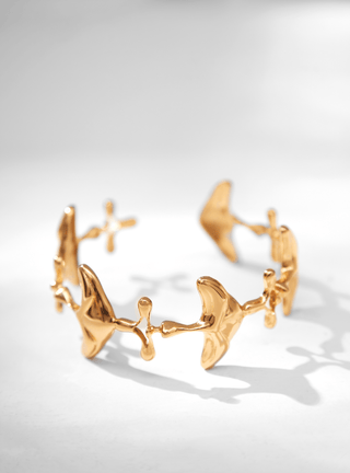 Shroomhead Bangle In Gold Finish handcuff bracelet