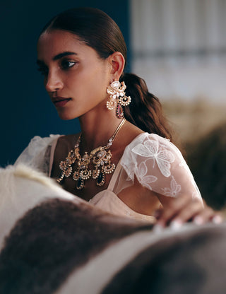 Leopard Crimson Cascade Earrings