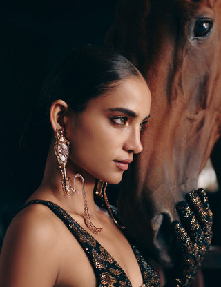 Temptress Leopard Statement Earrings in Wild-horse Jasper