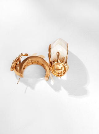 22kt gold shell hoop earrings